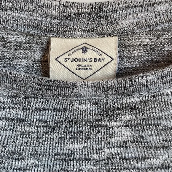 St. John’s Bay Gray Sweater Ruffle Hem Long Sleeve - Picture 2 of 5